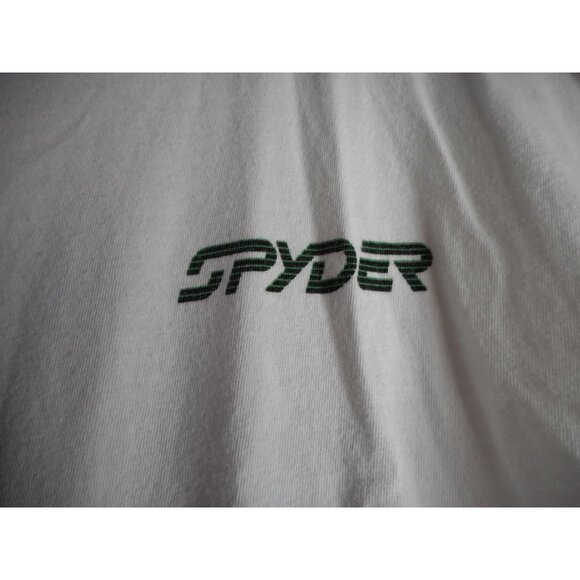 Spyder 100% Organic Cotton White Graphic Tee T-Shirt Double Sided Sz L rainbow - Picture 3 of 5